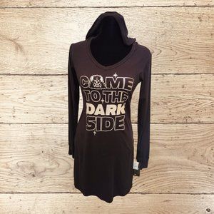 Black hooded Star Wars Long Shirt/Dress XS New--Come to the Dark Side